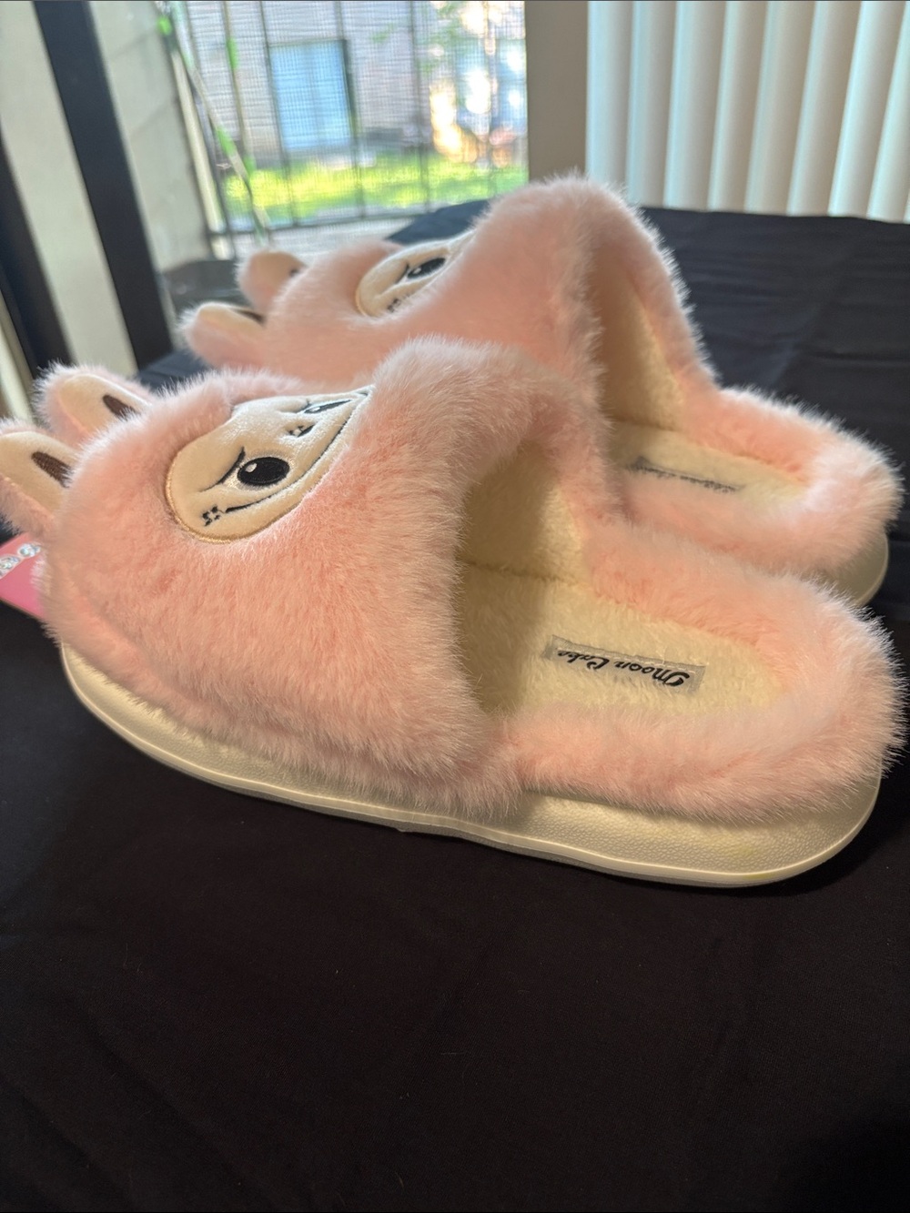 Pink Plush Bunny Slippers for Women - Picture 8 of 9